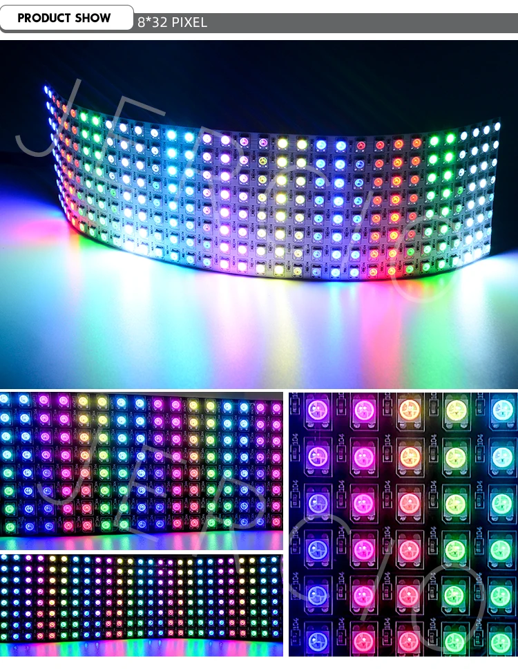 JERCIO 8X8 сменный ЖК-экран панель WS2812B SK6812 RGB DC5v SK6812 микросхема цифровой светодиодный программируемый индивидуально адресуемый