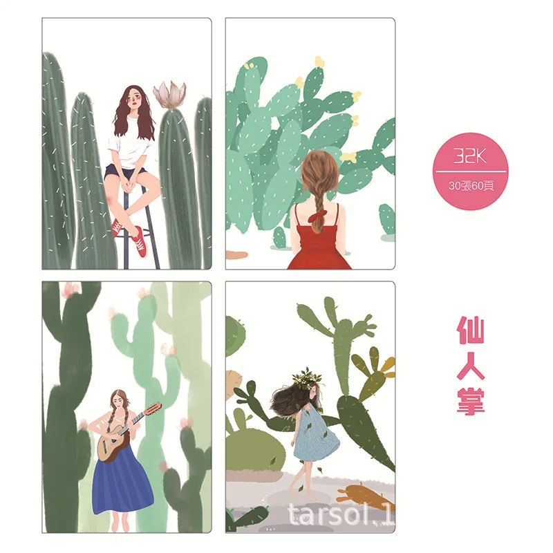 Forest girls 1 шт. Kawaii граффити тетрадь милые канцелярские товары офисные школьные принадлежности случайный цвет 20 листов/40 страниц - Цвет: Forest girls