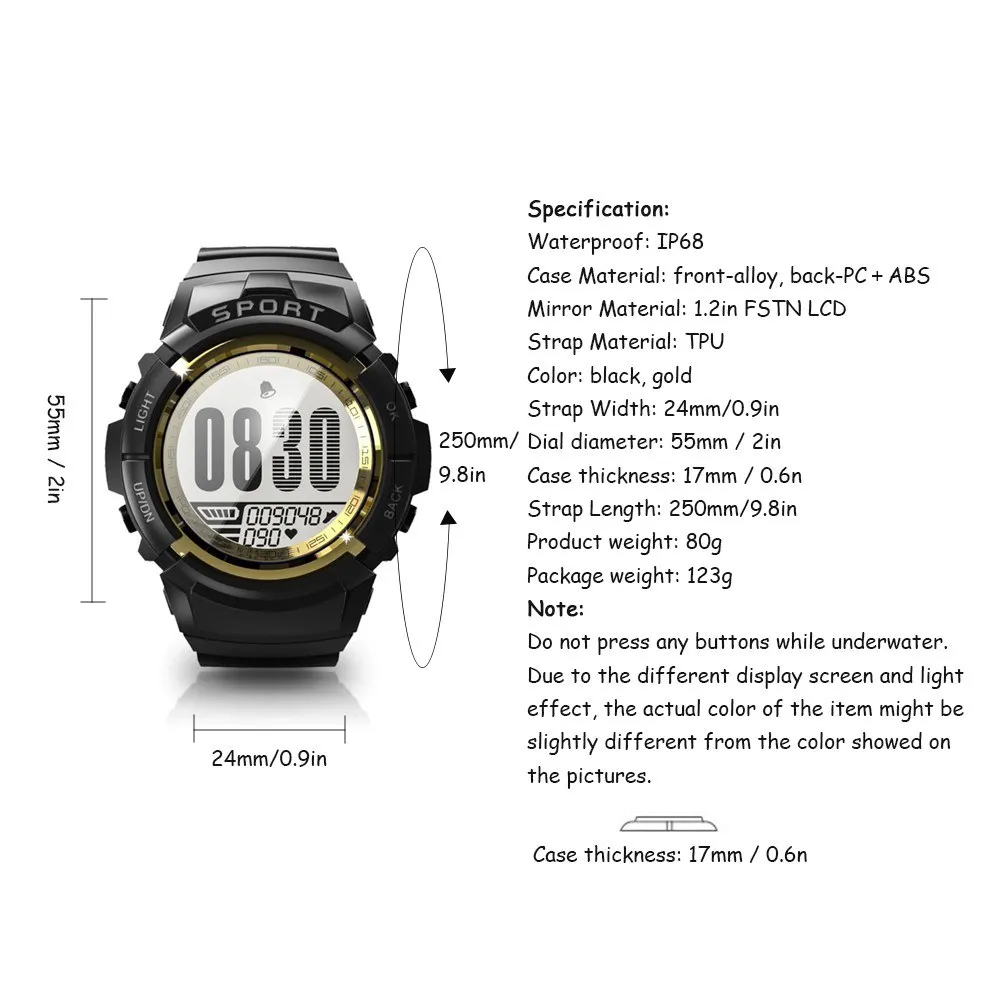 

IP68 Waterproof Sport Smart Watch Fitness tracker Smartband Drop shipping