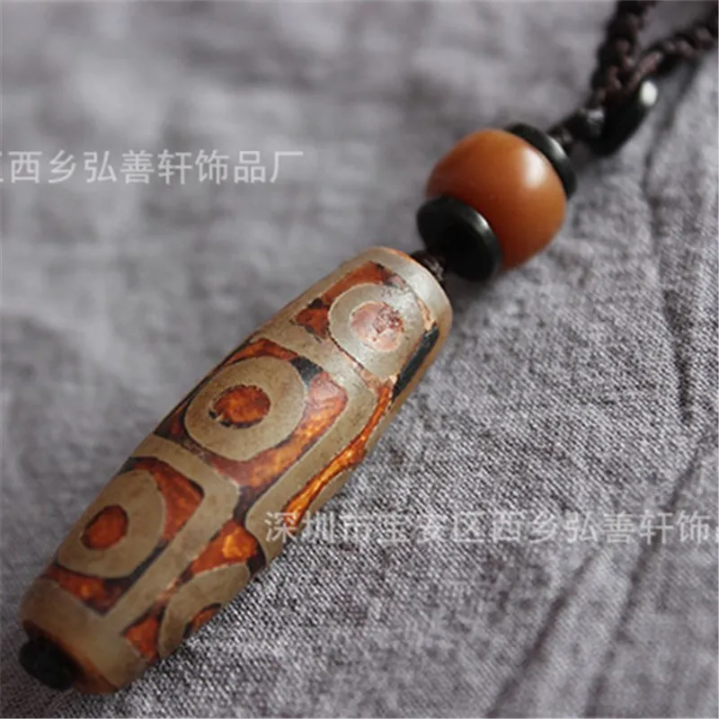 Девять глаз Тибет ДЗИ кулон брелок для ключей Натуральный камень материалы