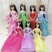 30cm chinese tradition royal queen hanfu princess doll dress girl diy make up toy doll with accessories for girls gift