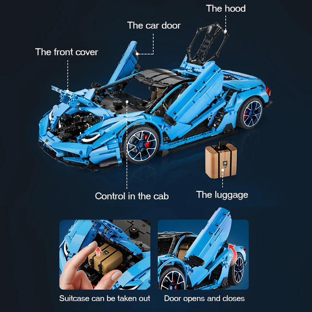 CADA кирпичи высокотехнологичный город Супер гоночный автомобиль строительные