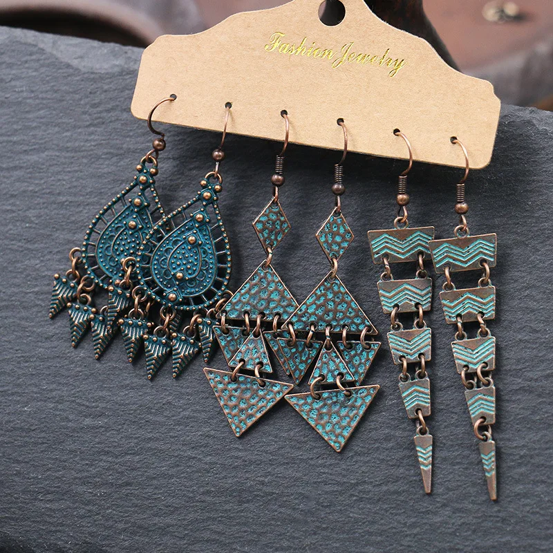 

Female Fashion Women's Earrings Sets Boho Ethnic Dangle Drop Earrings for Women Ornament Charm Jewelry Accessories