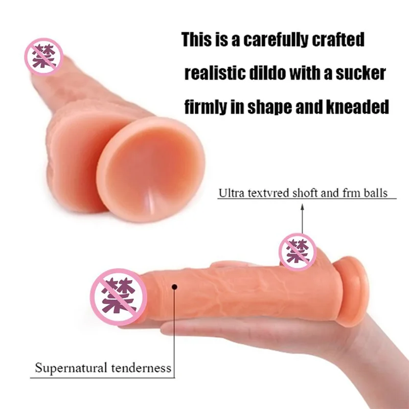 8.26 Inches Realistic Dildo Thick Silicone Penis with Suction Cup for Women G Spot Stimulate Sex Toy Big and Dick Toys | Красота и