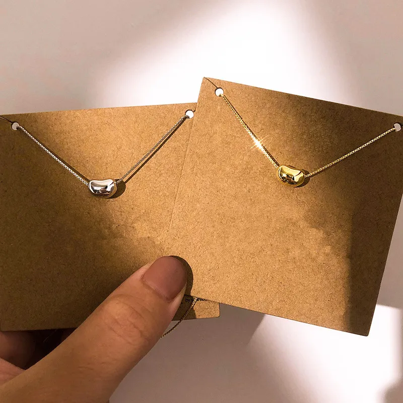 

OBEAR Silver Plated Cute Pea Bead Clavicle Chain Necklace For Women Girls Birthday Party Jewelry Gifts