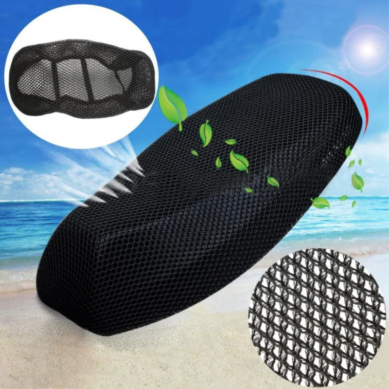 

Motorcycle Seat Cover Cushion Black Breathable Protector Bike 3D