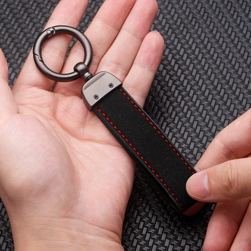 Автомобильный брелок с логотипом роскошный замшевый кожаный парный подарок для