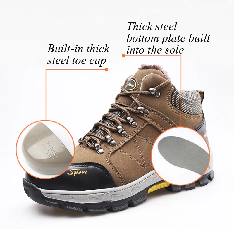 Safety Shoes Cap Steel Toe Shoe Boots For Man Work Men Breathable Mesh Size 11 Footwear Wear-resistant DXZ097 | Безопасность и