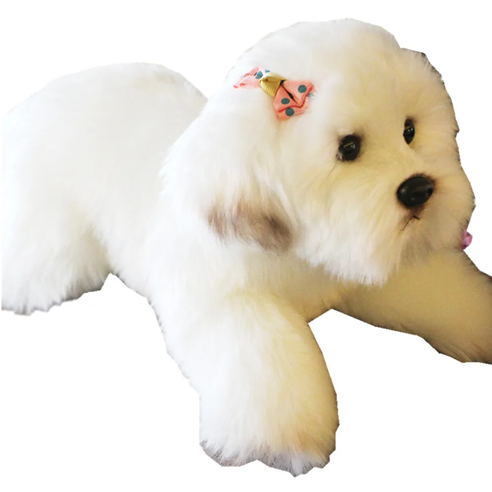 

Fancytrader кавайная мягкая имитация Мальтийская собака плюшевая игрушка милые животные свадебный подарок украшение фотография Реквизит 38x14x15 см