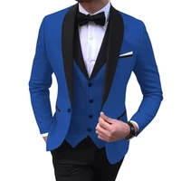 suit vest pants 3 pcs set 2021 fashion new mens casual boutique business wedding suits blazers jacket coat trousers waistcoat