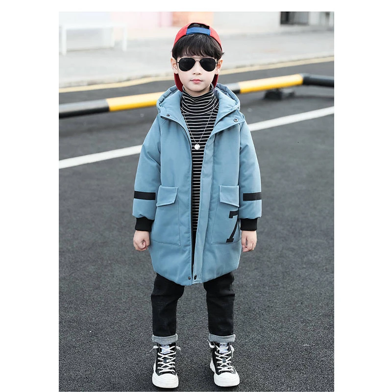 Детская одежда на возраст 4 13 лет утепленная хлопковая куртка длинная с хлопковой