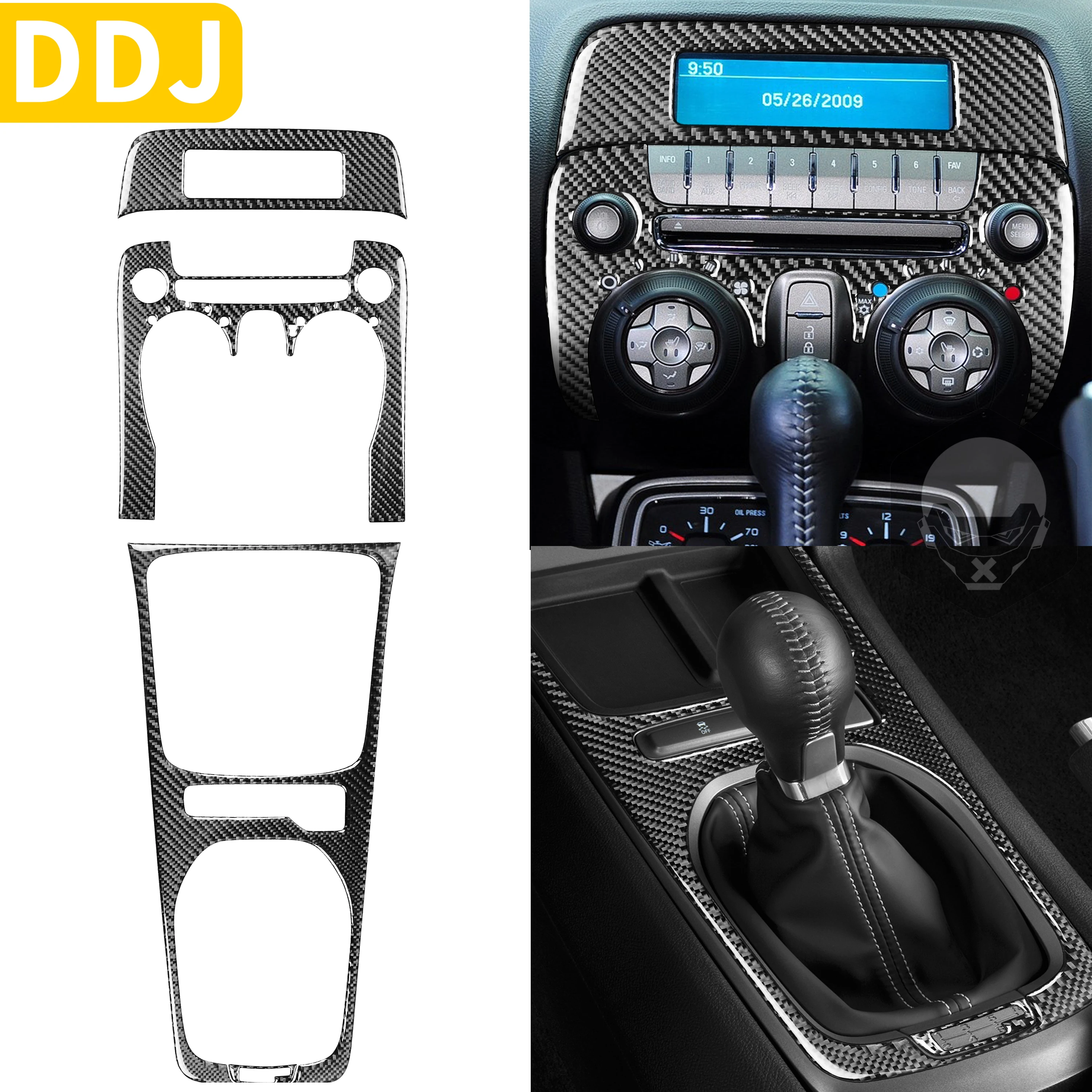 

RRX для Chevrolet Camaro 2010 2011 ZL1 автомобильный Кондиционер и рама переключения передач из углеродного волокна комплект наклеек модифицированный ин...