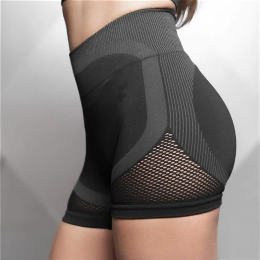 CB253 black shorts Бесшовные шорты для фитнеса и йоги с высокой талией, шорты для йоги, розовые шорты из спандекса для тренировок - Цвет: CB253 black shorts
