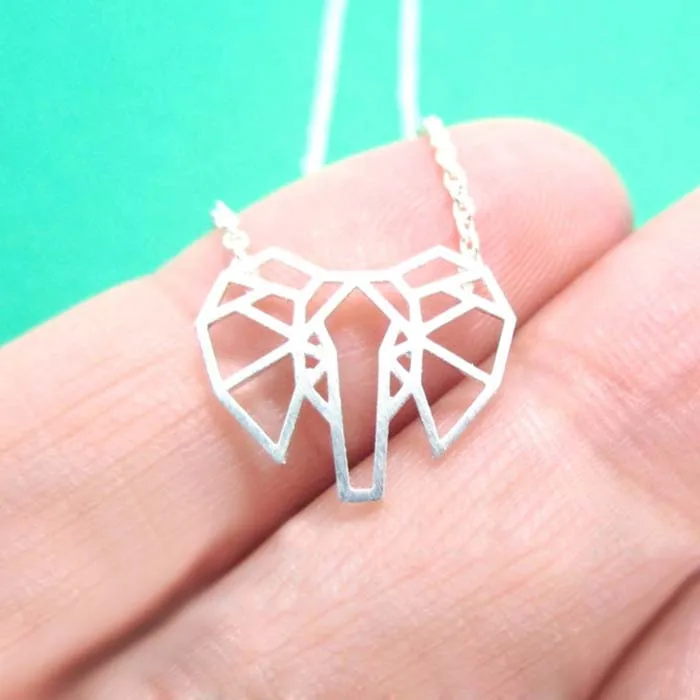

Jinleansu Elephant Necklaces African Elephant Face Outline Tiny Pendant Necklace For Women Girl Animal Jewelry
