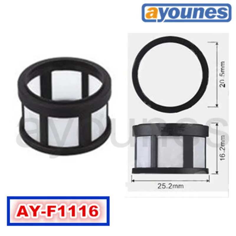 

50 шт., топливный инжекторный фильтр для nissan frontier quest pathfinder xterra (25,2x20,5x16,2 мм, AY-F1116)