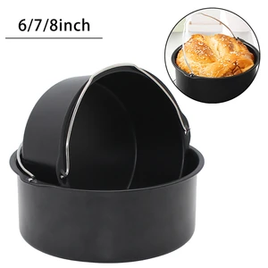 6/7/8Inch Round Baking Mold Air Fryer Basket Tray Cake Mould Non Stick Pan Carbon Steel + Non-stick Coating Bakeware Cake Tools