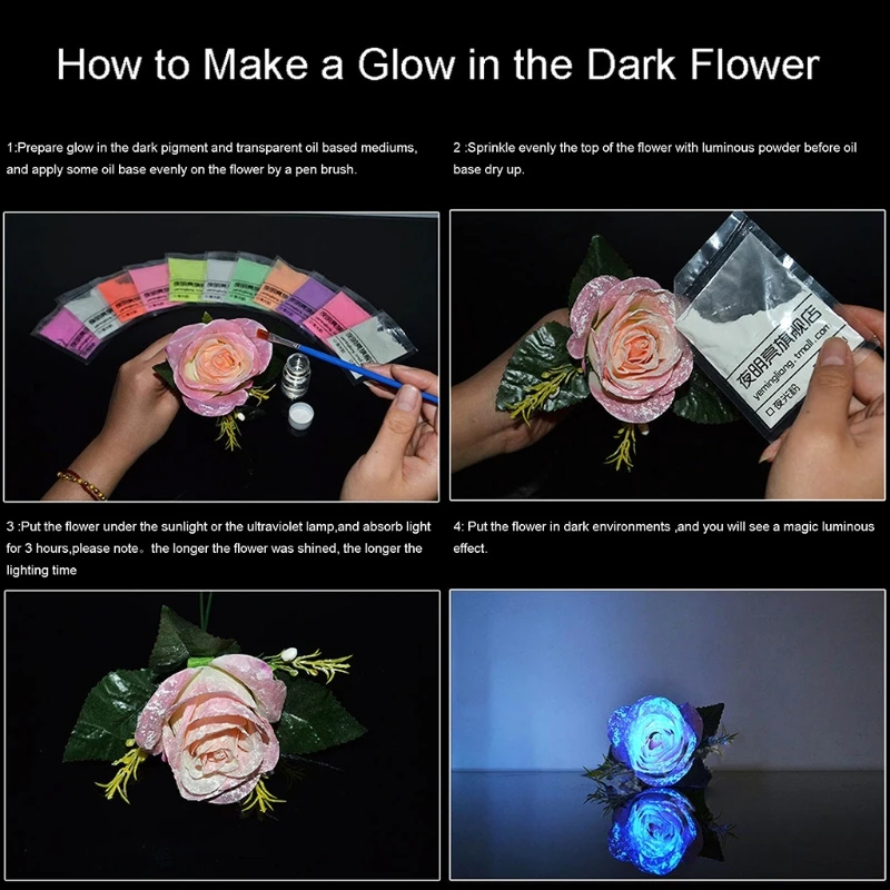 

13 Colours Luminous Powder Kit Glow In the Dark Resin Pigment Dye UV Resin Epoxy Jewelry Painting Nail Art Craft Tools