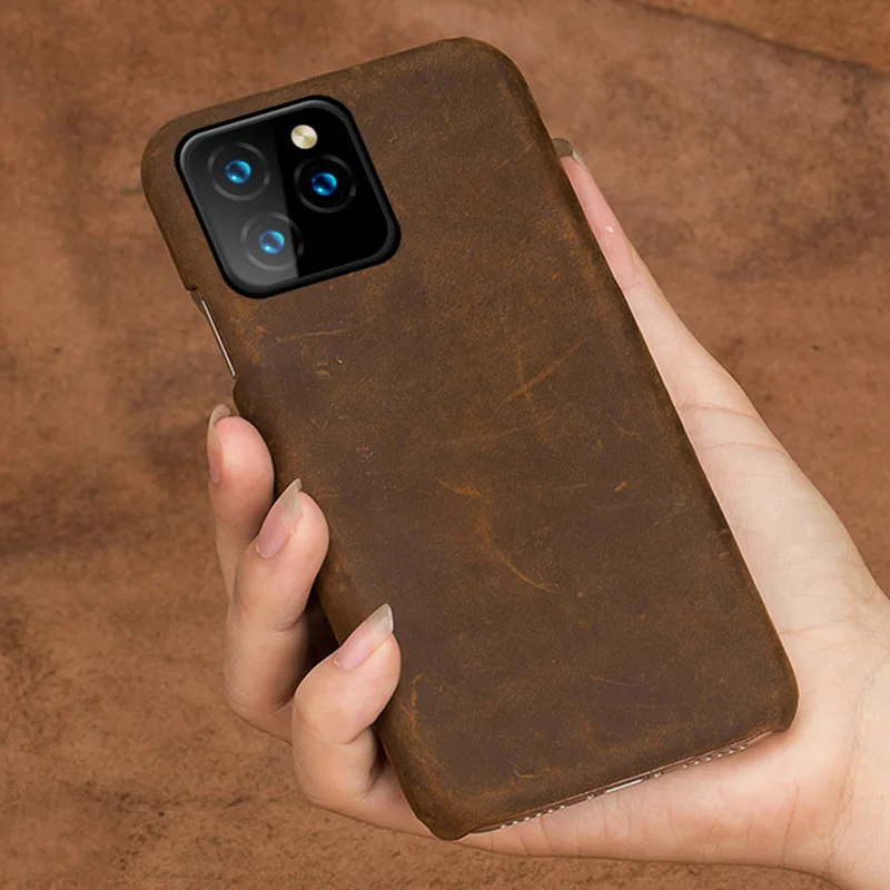 Подлинный подтягивающий кожаный чехол для телефона для iphone 11 11 Pro 11 Pro Max X XS XR XSMAX 6s 7 8 Plus 6 5 5S SE Plus Crazy чехол в виде лошади