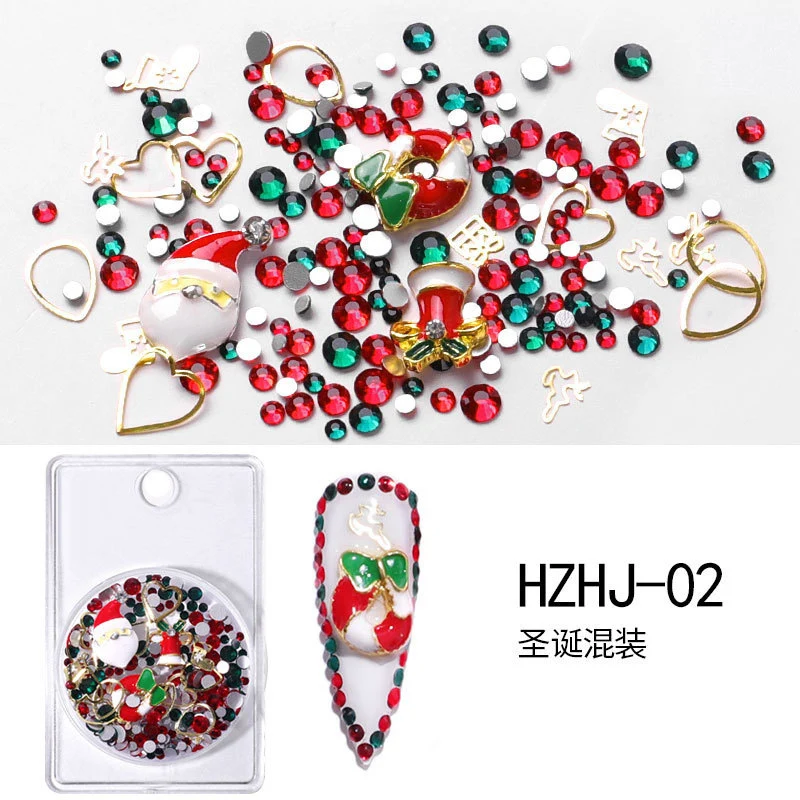 

New Nail Art Decorations Nail Art Mixed Alloy Christmas Series 3D Nails Jewelry for Nail Snowflake Christmas Halloween Ornaments