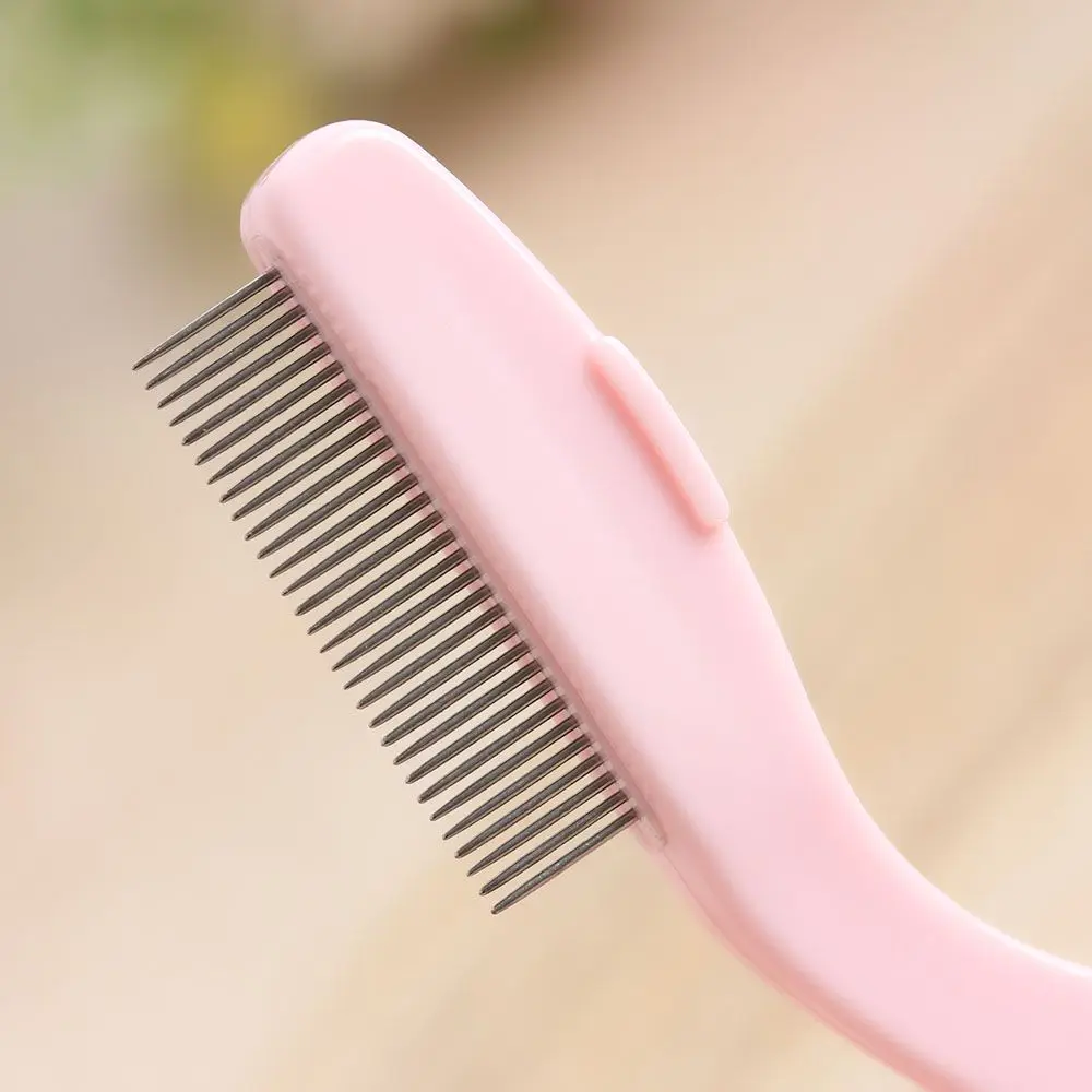 New Metal Steel Needles Cosmetic Eyebrow Comb Makeup Tool Foldable Eyelash Brush | Красота и здоровье