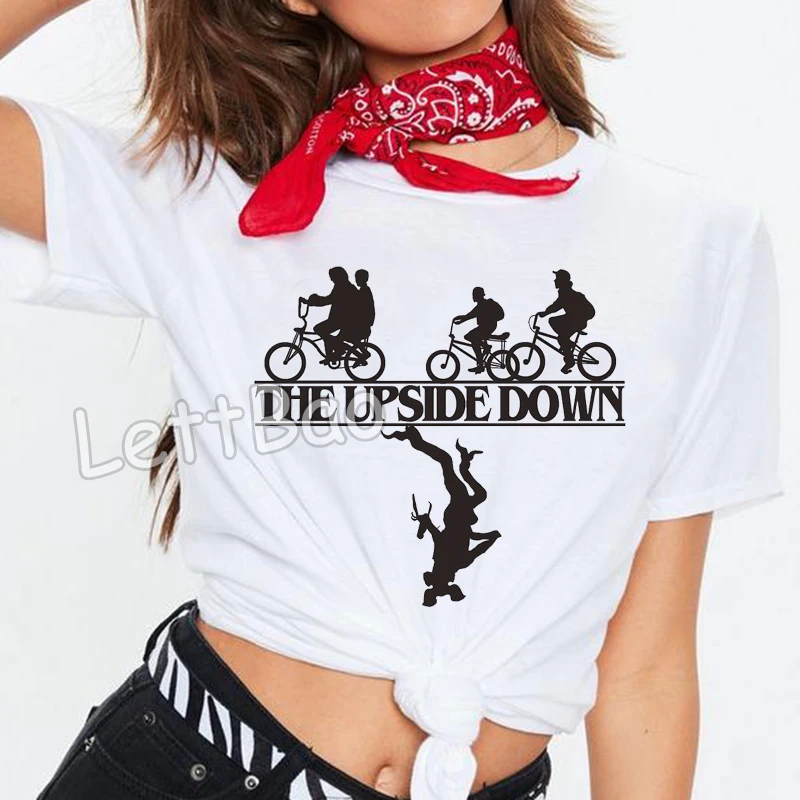Эстетическая мода странные вещи футболка с принтом без вишни нет Дело Плюс Размер Женская футболка летние повседневные топы хлопок 90s одежда