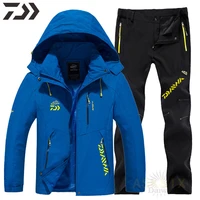 fishing suit waterproof men spring autumn thin jacket fishing clothing hooded outdoor sport set hiking camping fishing clothes
