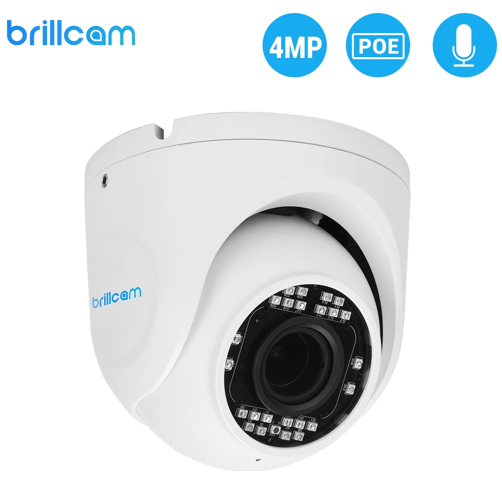Brillcam 4MP UHD IR купольная ip камера с 5X 2 7 13 5 мм Len PoE IP67 всепогодный AI SD слот Встроенный