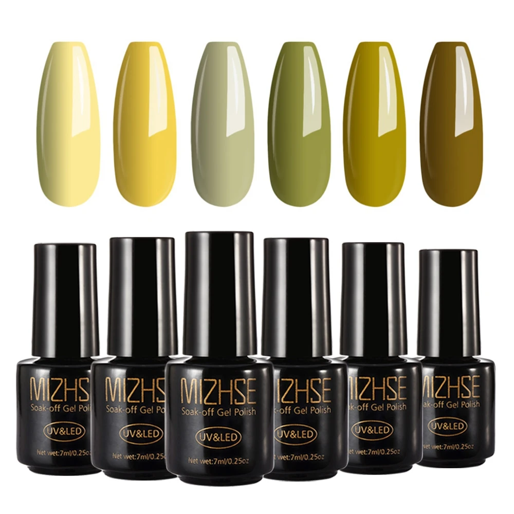 MIZHSE Гель лак для ногтей отмачиваемый УФ лампа с гелем трава желтого цвета серия