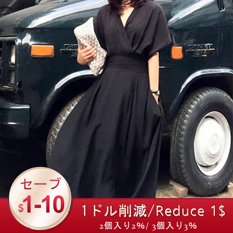 Женское платье средней длины с завышенной талией черное или белое однотонное