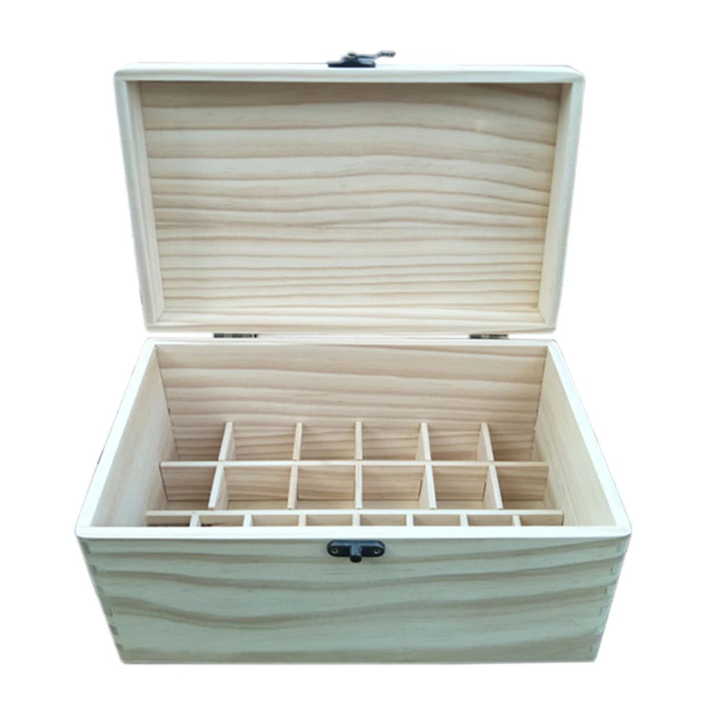 

28 Slot Wooden Essential Oil Box Storage Case Organizer Holds 30ml/10ml Oil