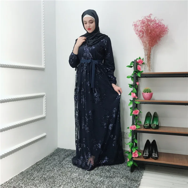 Мусульманское высококачественное кружевное платье Abaya в турецком стиле