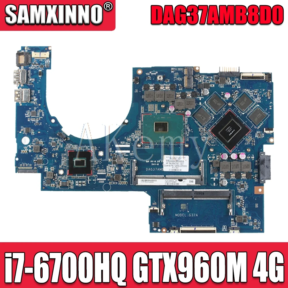 

For HP 17-W 17-AB Laptop Motherboard DAG37AMB8D0 857389-601 857389-501 With SR2FQ i7-6700HQ CPU 960M 4G