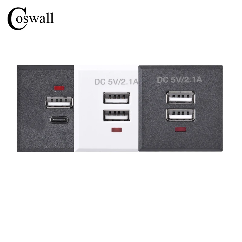 Качественный защелкивающийся Встроенный USB модуль COSWALL с разъемом типа C и двумя