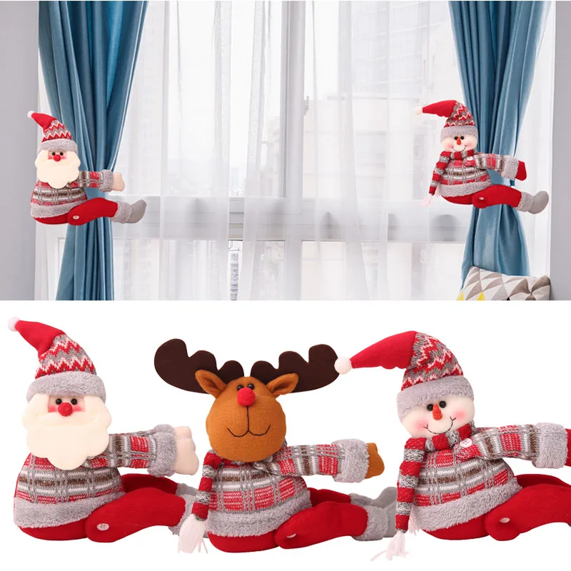 

Christmas Santa Curtain Buckle Christmas Decoration for Home Santa Claus Ornaments Xmas Natal Navidad Festival Decorations
