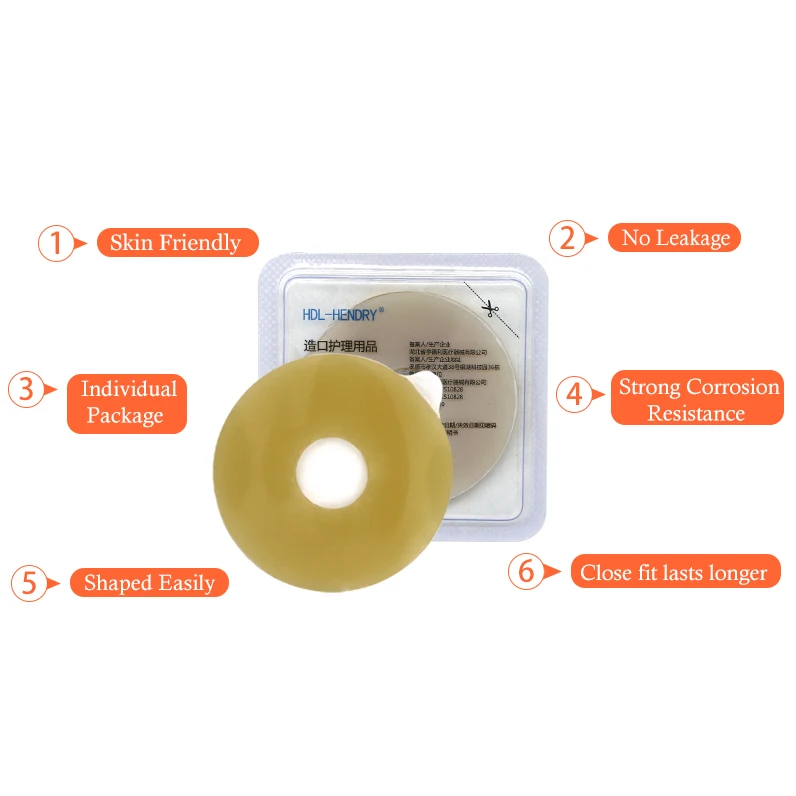 100 Pcs Wholesale Anti-leak Ring Thick 2mm Diameter 50mm for Colostomy Bags Protective Barrier Rings Colostomy Bag Assistance
