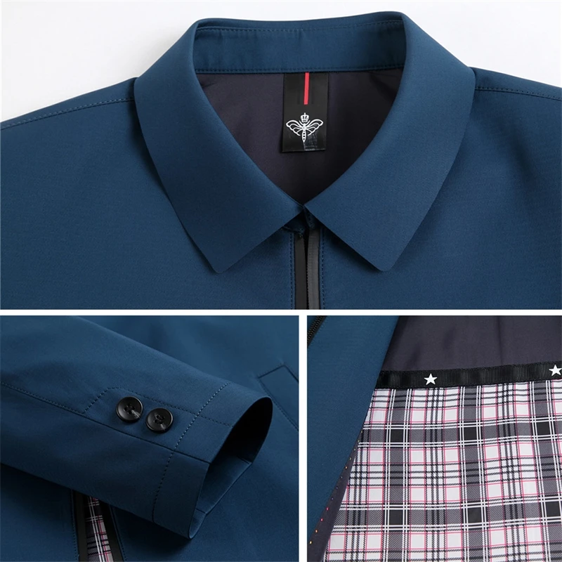 

middle aged 2020 men's spring and summer coat, leisure business coat with neck