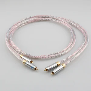 pair hifi nordost valhalla 7n silver plated audio rca interconnect cable with gold plated rca plug connector free global shipping