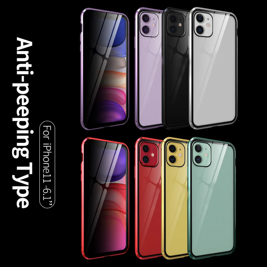 Антибликовое магнитное поглощение металлический бампер стеклянный чехол для