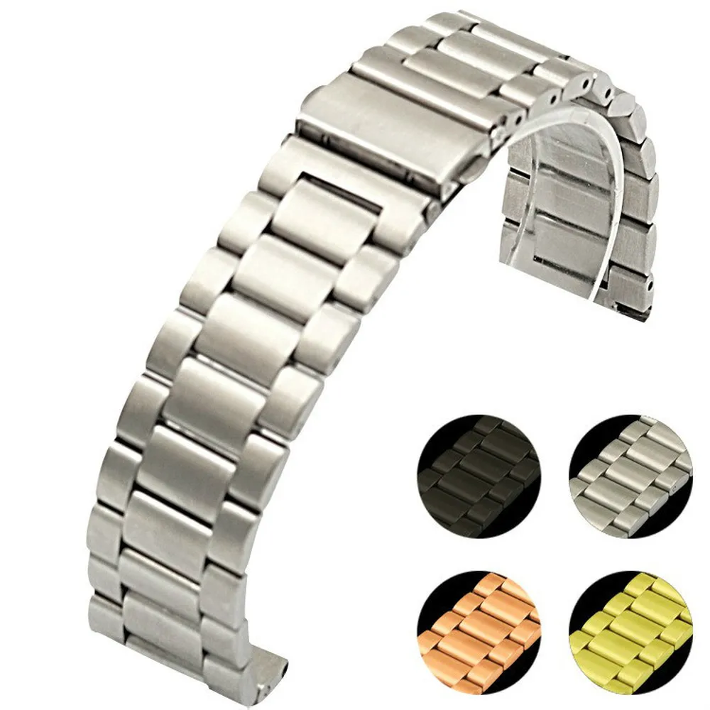 Универсальный браслет для часов из нержавеющей стали нажимная кнопка ремешок