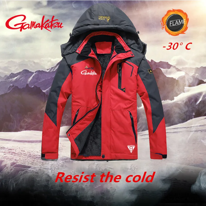 

Gamakatsu Men Winter Cycling Outdoor Waterproof Warm Fishing Clothing Breathable UV Camping Skiing Hiking for Fishing Jacket