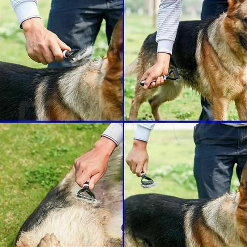 Щетка для вычесывания шерсти домашних животных двусторонняя расческа кошек и