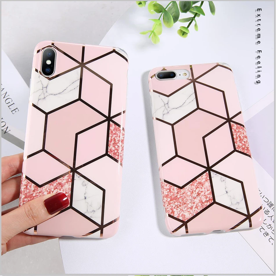 Lovebay геометрический чехол для телефона iPhone XR XS Max 6 6S 7 8 Plus X Цветная мраморная