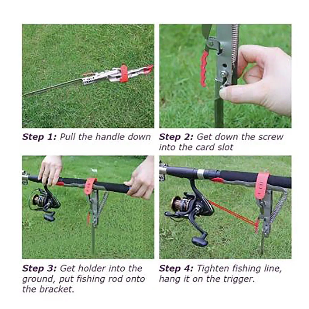 

NEW Rod Holder Stainless steel Fishing Rod Holder with Automatic Tip-Up Hook Setter Spring