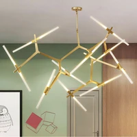 nordic led chandeliers for kitchen island living dining room modern glas tube hanging pendant lamp indoor lighting decor fixture