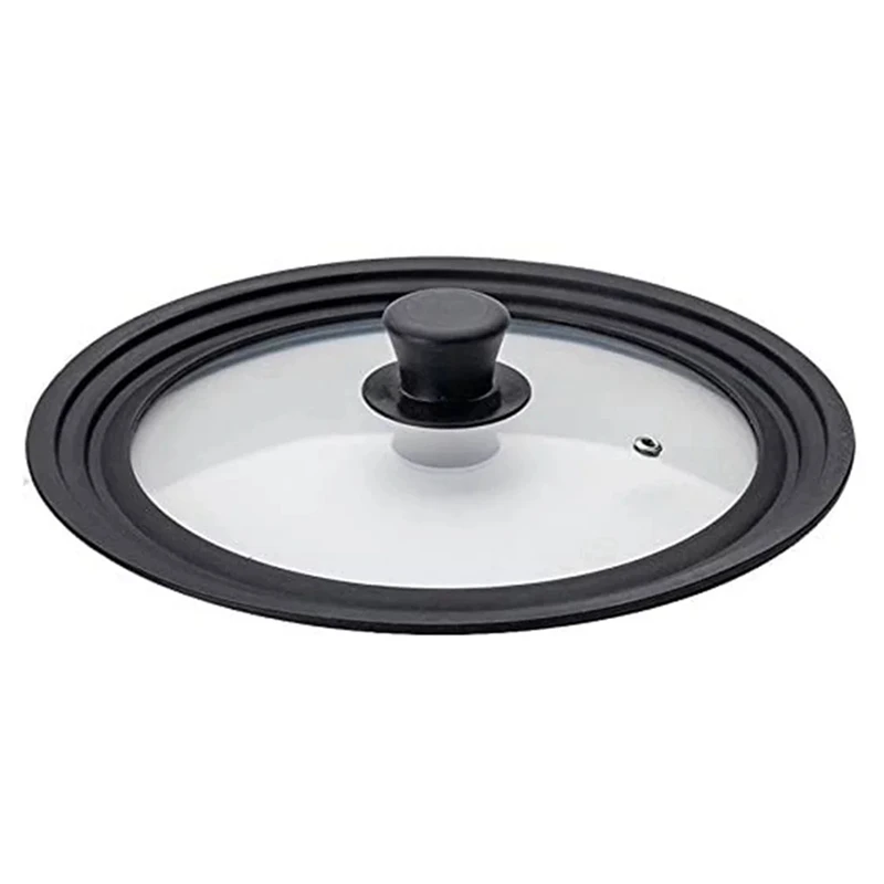 

Adjustable Measuring Spoon & Visual Lid Heat-Resistant Anti-Fall Tempered Silicone Glass Lid(22-24-26cm)