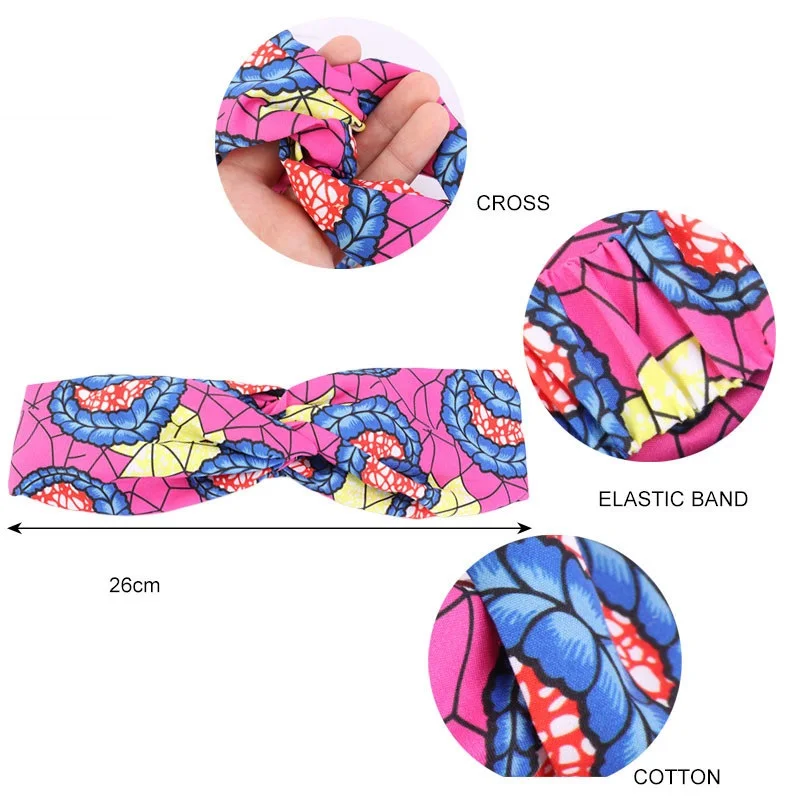 

New Style African Printed Stretch Cotton Headband, Women's Sports Elastic Turban Scarf, Ladies Bandage Headgear Hair Accessories