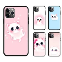 kawaii white ciciber animal cat phone case for iphone 5 5s se 6 6s 7 8 plus x xr xs 11 12 mini pro max cover fundas coque