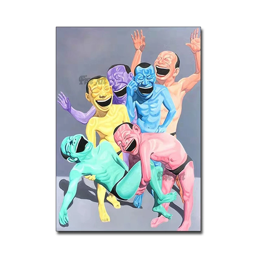 

The fashionable 6 Man Picture Handmade Oil Paintings Modern Canvas Painting Wall Art For Living Room Home Decor Unframed Artwork