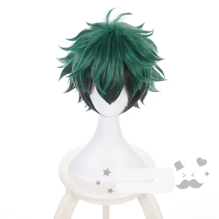 Парик для косплея моя геройская Академия Deku Izuku Midoriya мужские зеленые короткие