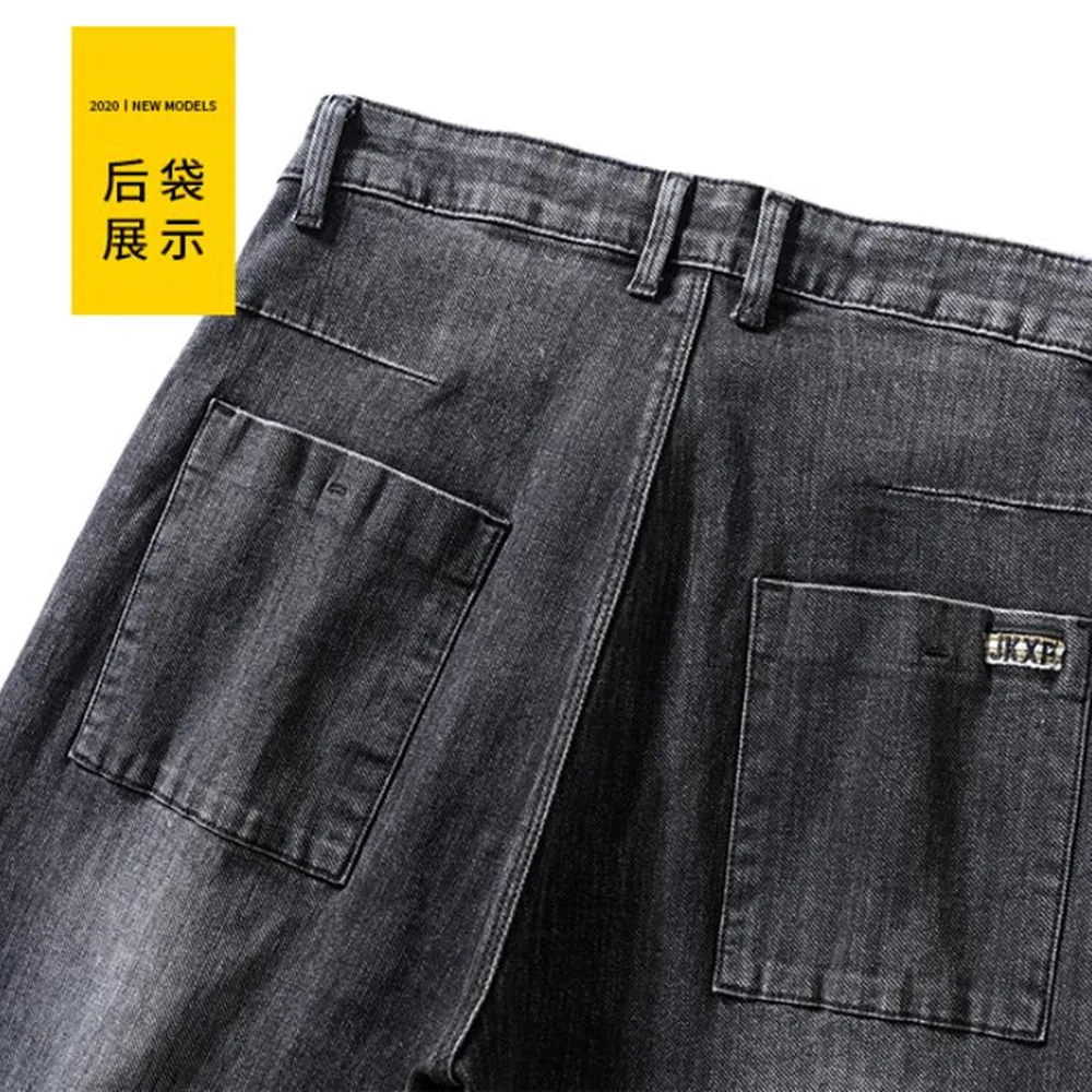 

2021 Spring Autumn Men's Smart Jeans Business Fashion Straight Regular black Stretch Denim Trousers Classic Men Plus Size 28-38